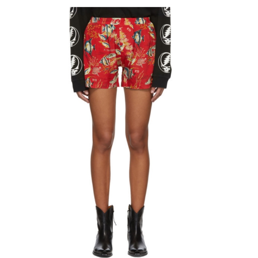 R13 Red Fish Shorts